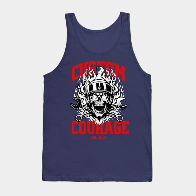 Custom Courage (skull flaming) Tank Top by PersianFMts